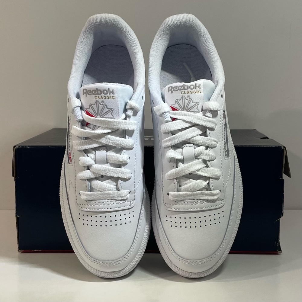 ☁️[BRAND NEW] REEBOK CLUB C 85 WHITE GREY WOMENS SHOES SIZE 6 LOW TOP SNEAKERS☁️ - Picture 5 of 8